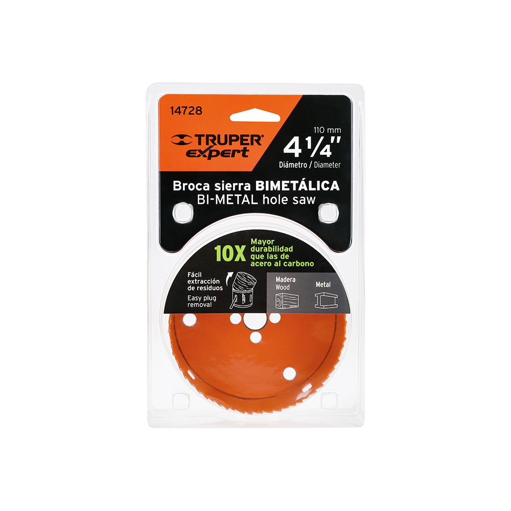 BROCASIERRA BIMETALICA MANDRIL7/16'' TRUPER EXPERT COBI-4-1/4 ALTURA DE 50 MM 4 1/4'' DIAMETRO