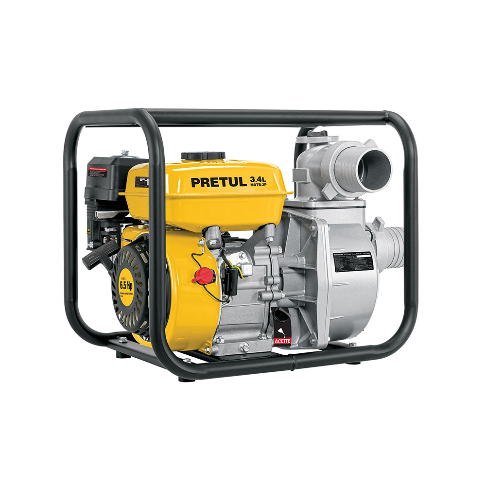 MOTOBOMBA PARA AGUA LIMPIA TRUPER PRETUL MOTB-3P 6 1/2HP A GASOLINA 3'' X 3''