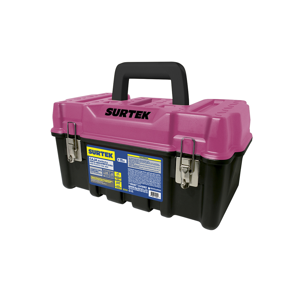 CAJA PORTAHERRAMIENTAS PLASTICA SURTEK CPS17K CON BROCHES METALICOS