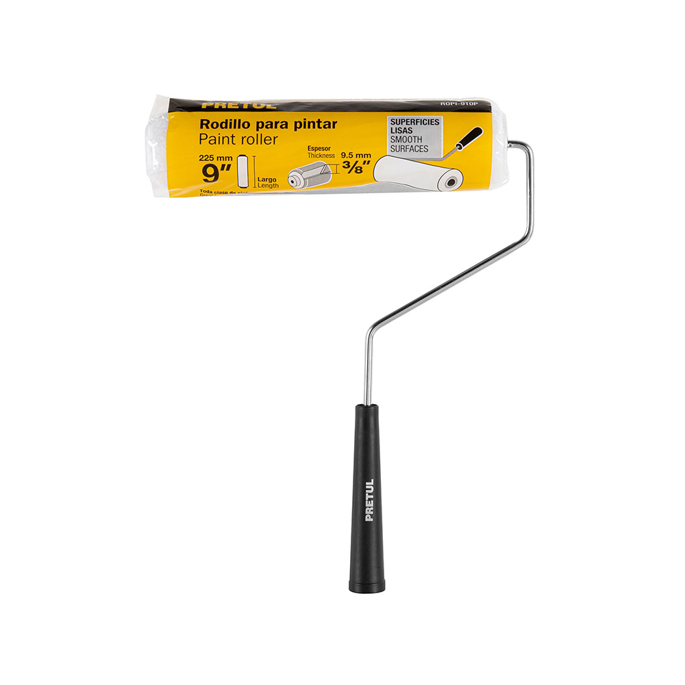 RODILLO PARA PINTAR TRUPER PRETUL ROPI-910P DE 9 PULGADAS PARA SUPERFICIES LISAS