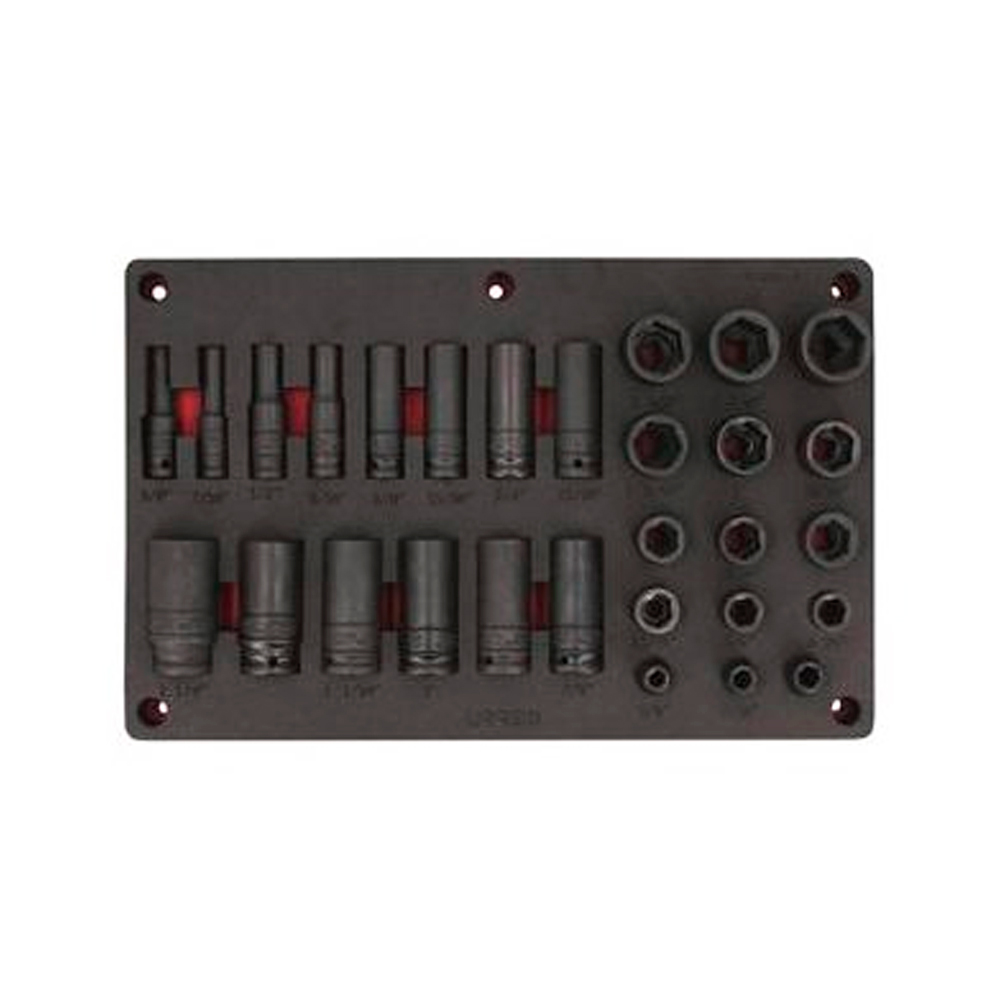 JUEGO DE DADOS DE IMPACTO URREA CH241P CON 29 PIEZAS EN PULGADAS DE 1/2