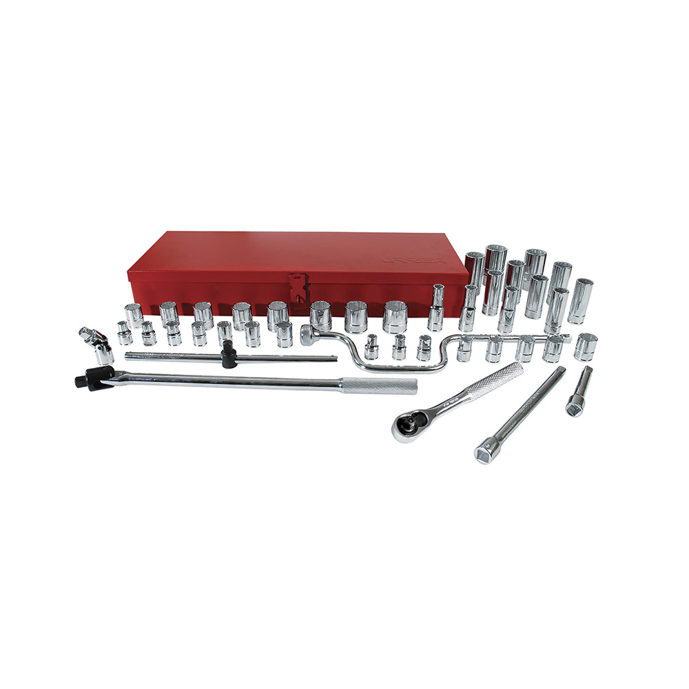 JUEGO DE DADOS Y ACCESORIOS URREA 5400G CON 43 PIEZAS EN PULGADAS DE 1/2''