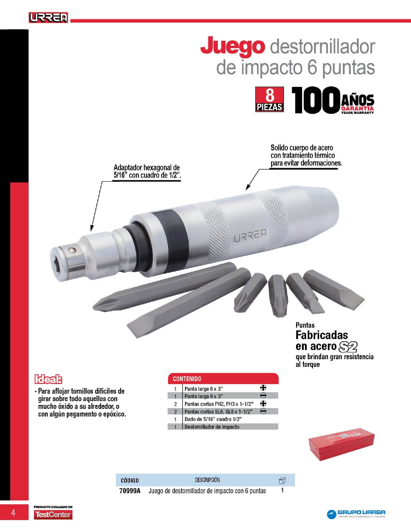 JUEGO DE DESTORNILLADOR DE IMPACTO URREA 70999A CON 8 PIEZAS - Image 2