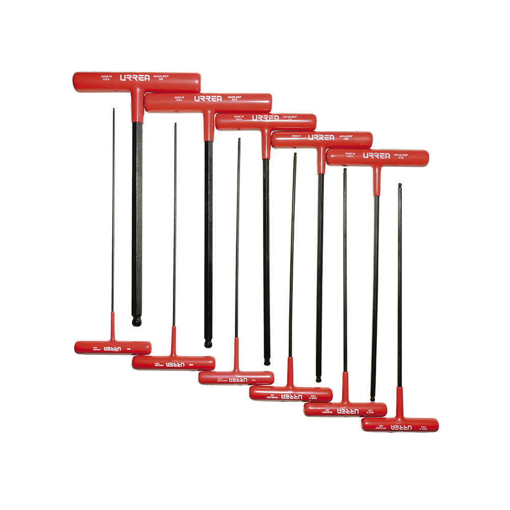 JUEGO DE LLAVES ALLEN HEXAGONALES T URREA 4967LBGP CON 11 PIEZAS ERGONOMICAS EN PULGADAS 9''