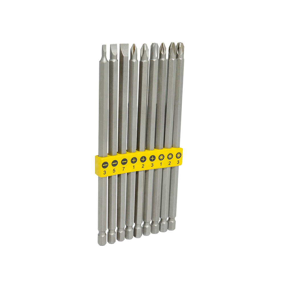 JUEGO DE PUNTAS HEXÁGONO SURTEK PFCL9 EXTRA LARGAS CON 9 PIEZAS DE 1/4''