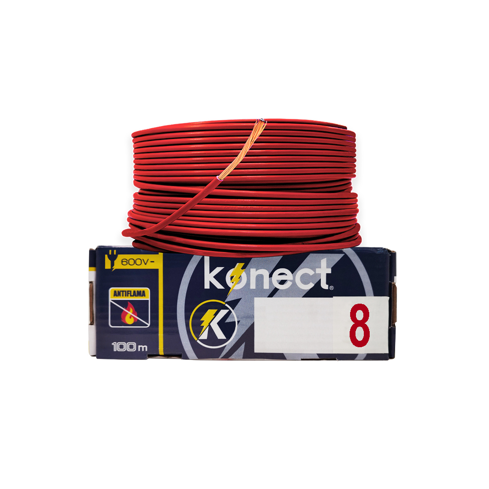 CABLE ELECTRICO CCA UNIPOLAR KONECT #8X100 METROS ROJO - Image 2