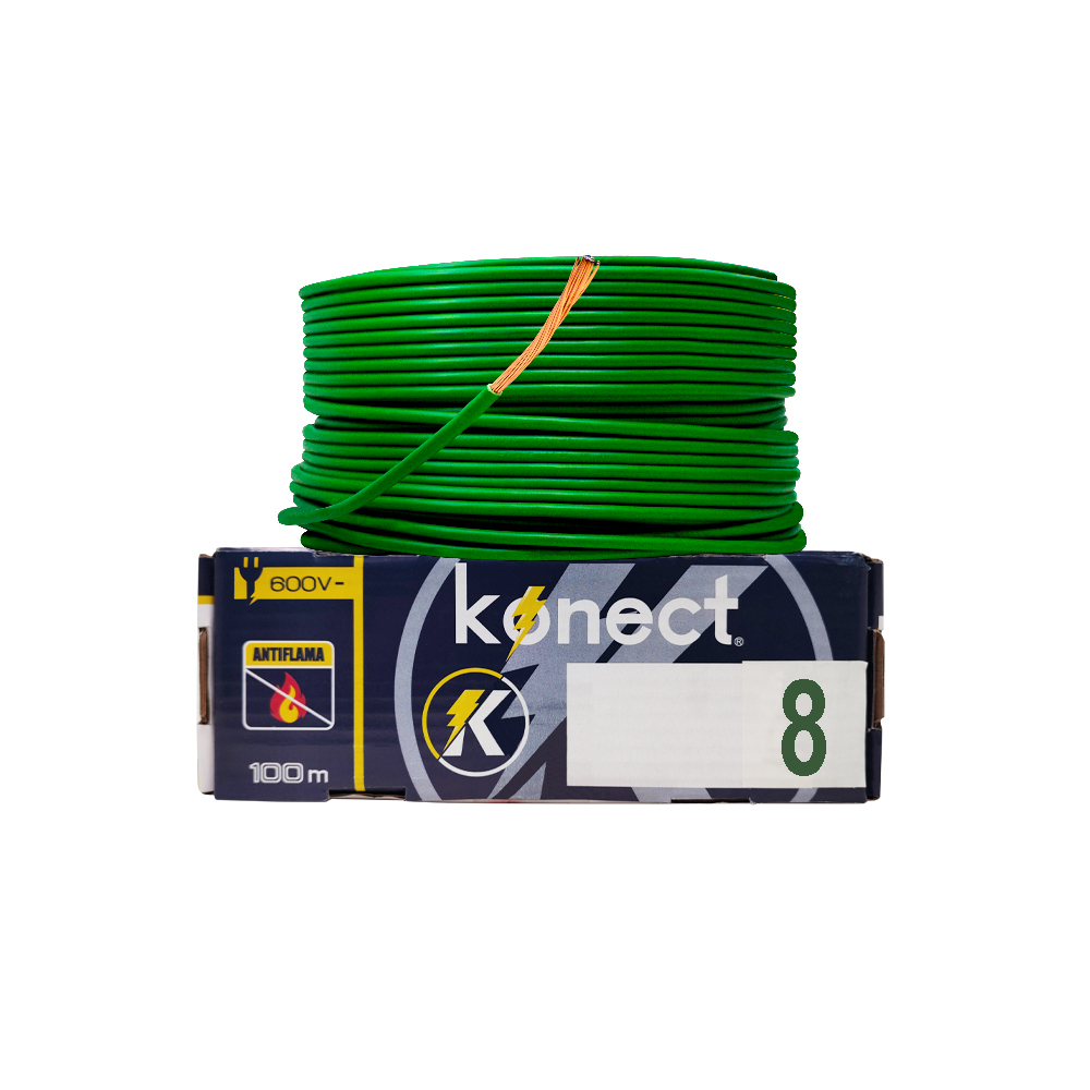 CABLE ELECTRICO CCA UNIPOLAR KONECT #8X100 METROS VERDE - Image 2