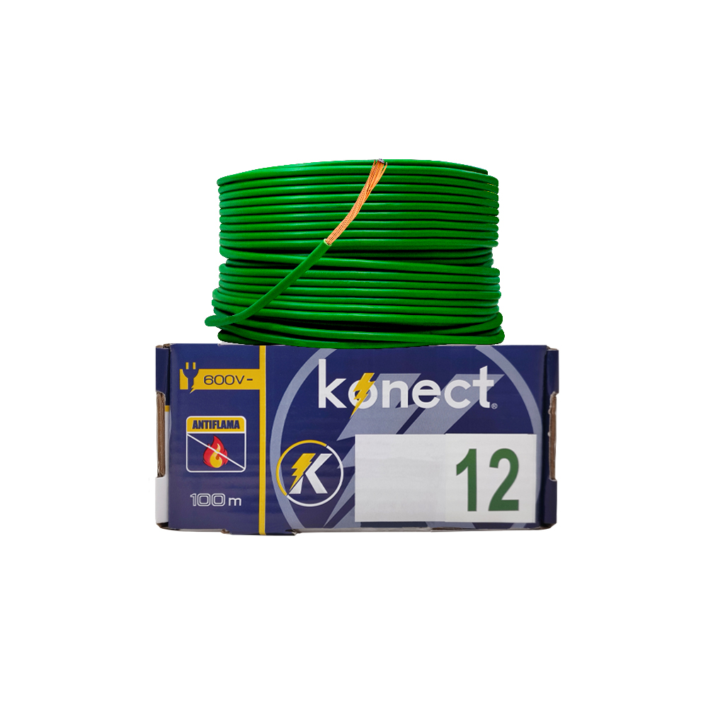 CABLE ELECTRICO CCA UNIPOLAR KONECT #12X100 METROS VERDE - Image 2