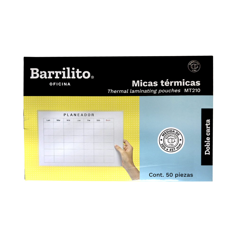 MICA TERMICA BARRILITO MT210 DOBLE CARTA 30.5 X 45.7 CENTIMETROS 50 PIEZAS