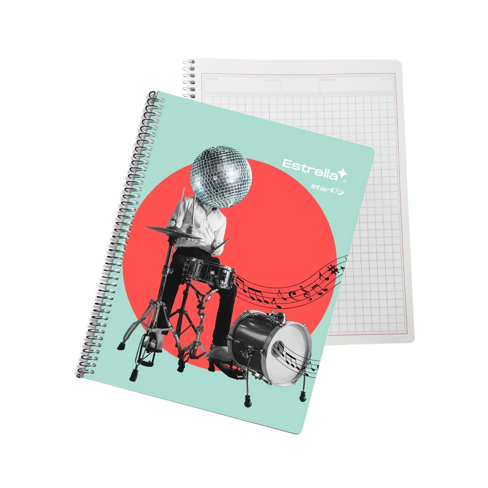 CUADERNO PROFESIONAL ESTRELLA STAR KID 0460 CUADRO 7 MILIMETROS ESPIRAL 100 HOJAS - Image 3