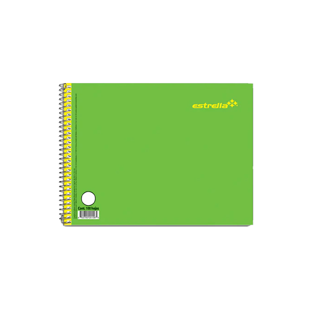 CUADERNO FORMA ITALIANA ESTRELLA 0160 100 HOJAS DIBUJO ESPIRAL