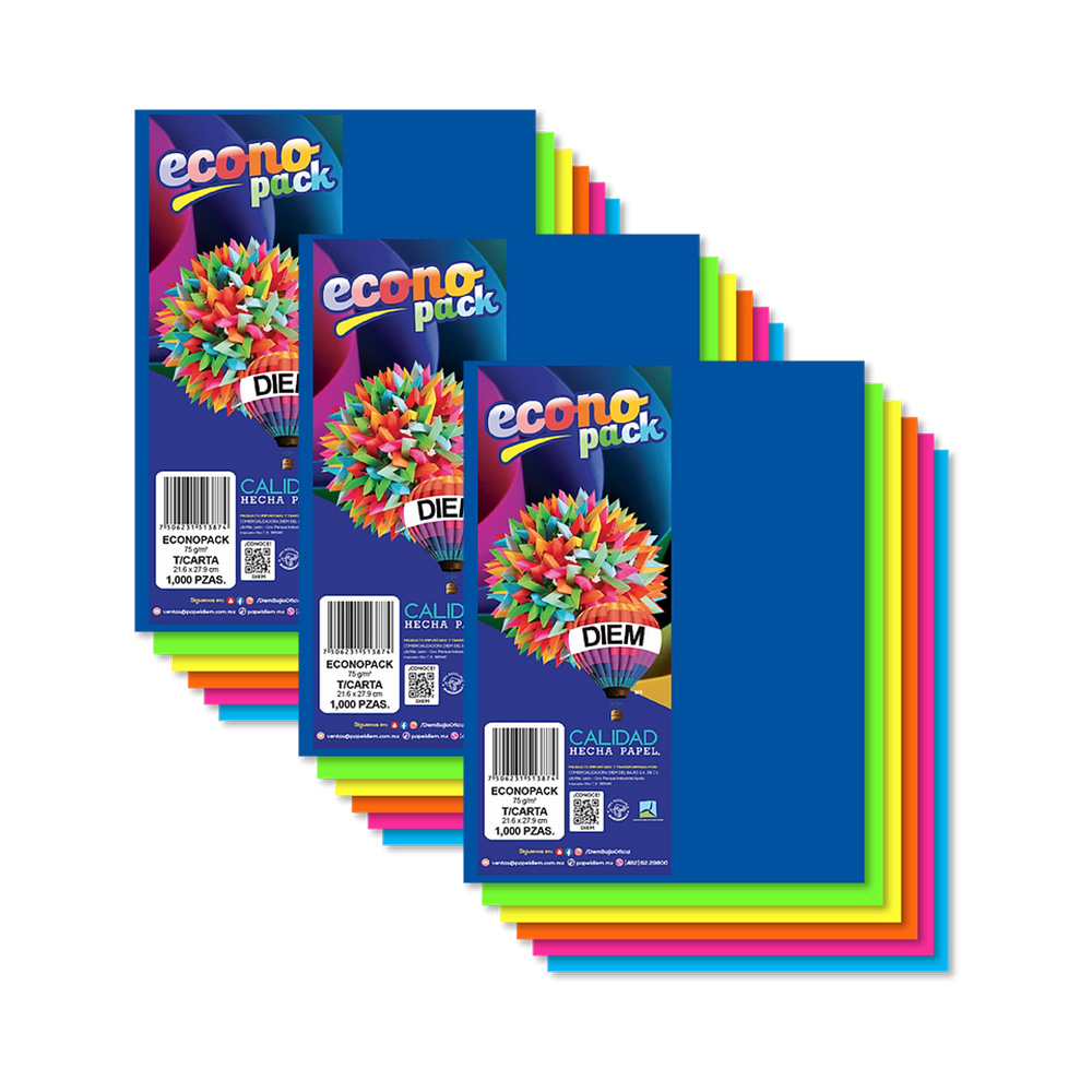 HOJA DE PAPEL DIEM BRIGHTS PAQUETE CON 1000 PIEZAS ECONOPACK TAMAÑO CARTA 75 GRAMOS - Image 2