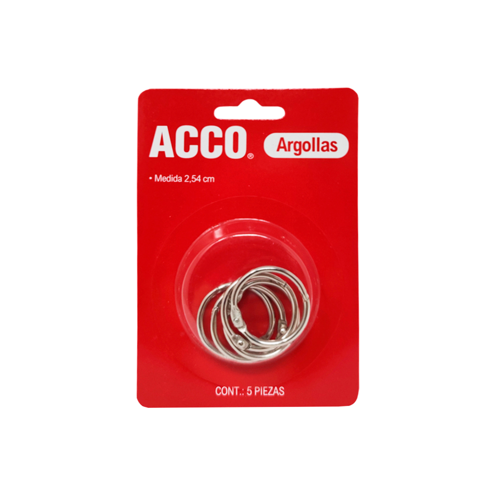 ARGOLLA METALICA ACCO P1109 PAQUETE CON 5 PIEZAS 1''
