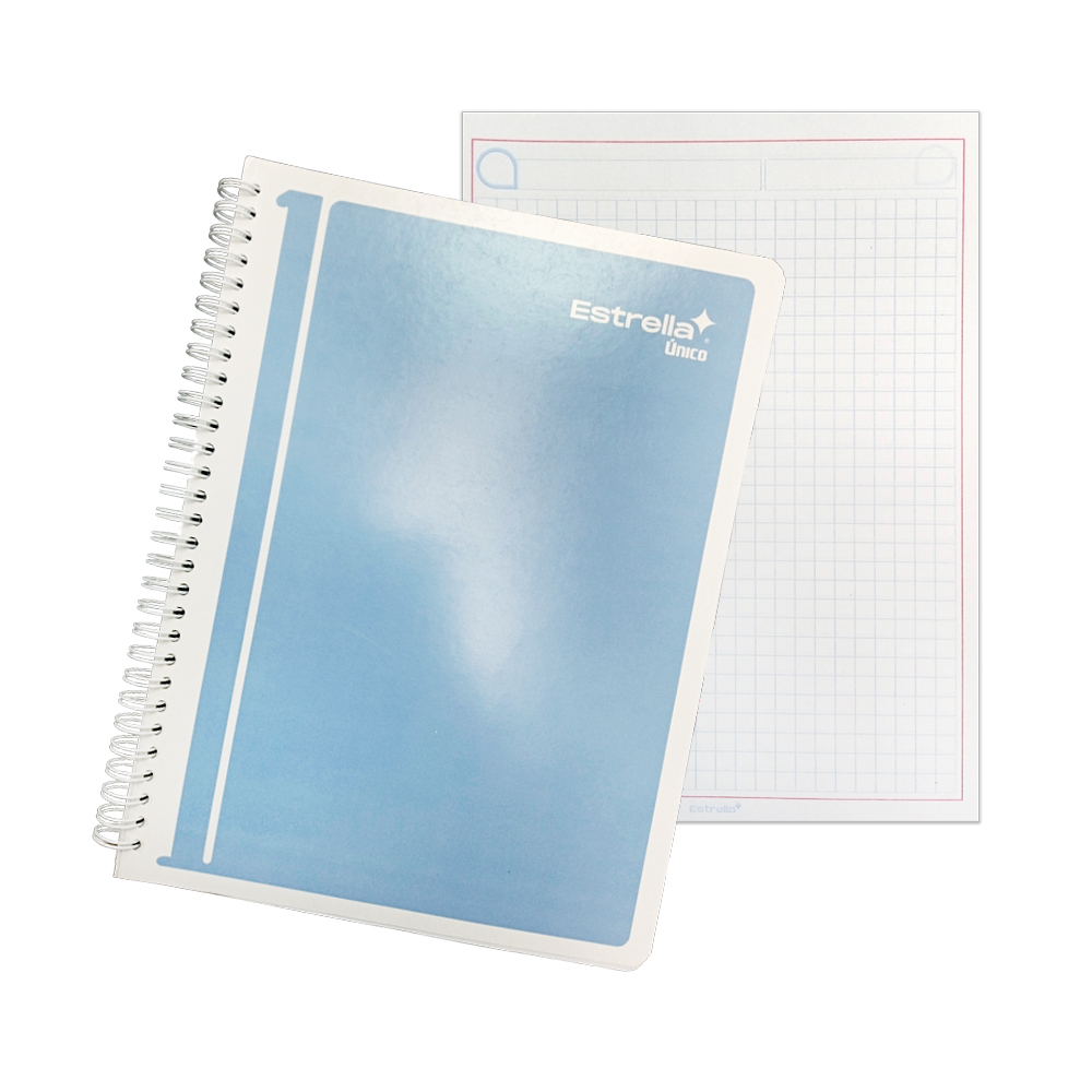 CUADERNO PROFESIONAL ESTRELLA UNICO 0717 CUADRO 7 MILIMETROS DOBLE ESPIRAL 100 HOJAS - Image 3