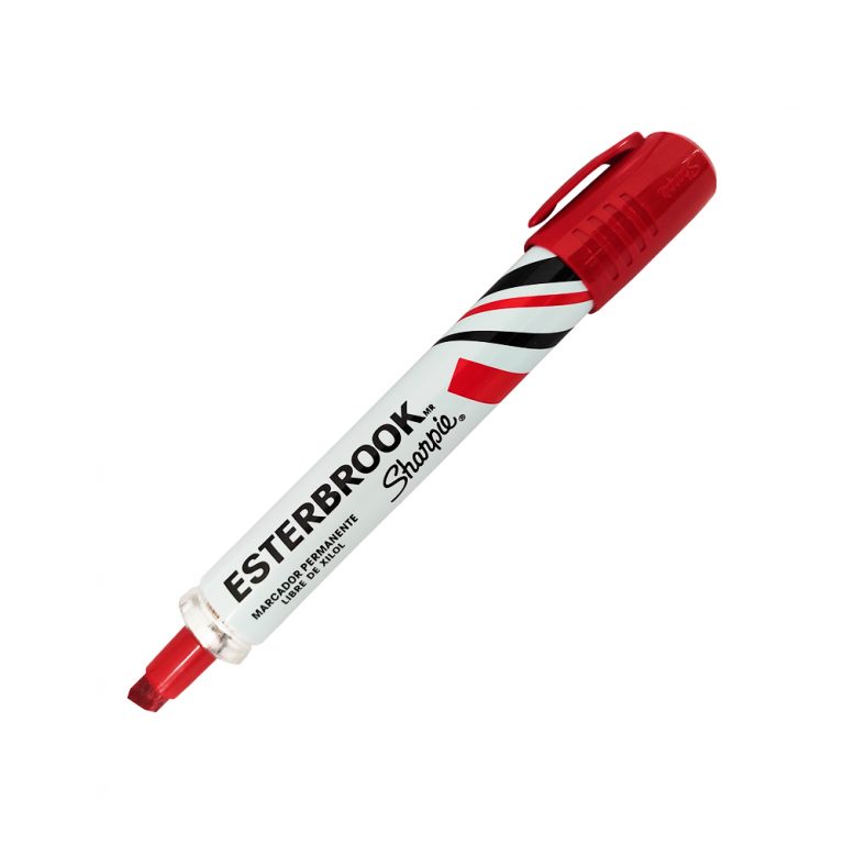 Marcador Permanente Sharpie Esterbrook Rojo Punta Cincel Thoro